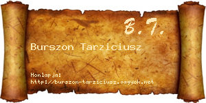 Burszon Tarziciusz névjegykártya